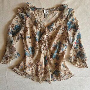 Y2K Silk Beaded Fairy Blouse